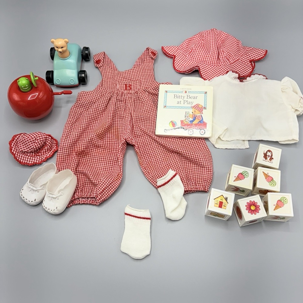 American Girl Bitty Baby Fun in the Sun Red Gingham Set Outfit & ExtrasToy Shoes